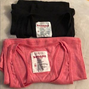 2 pack new racer back ribbed tank: Pink and black